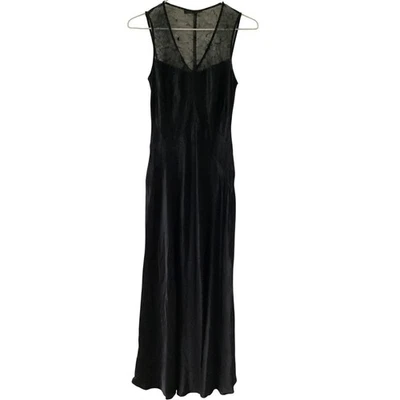 Donna Karan New York Black Lace Viscose Blend Maxi Dress Size 0 Sleeveless - Image 1 of 4
