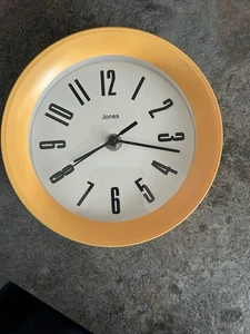 Jones Analogue Small Wall Clock Orange Good Working Order - Picture 1 of 4