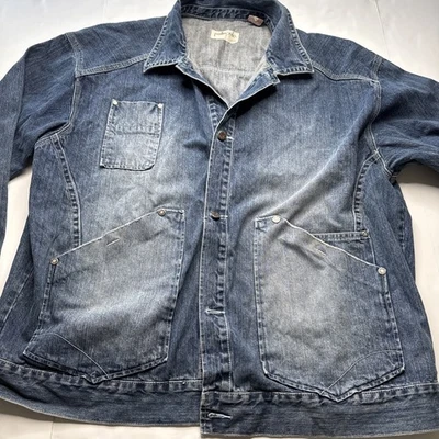 Jaqueta jeans masculina vintage Pelle Pelle tamanho 2XL Mark Buchanan casaco y2k hip hop rap - Imagem 1 de 4