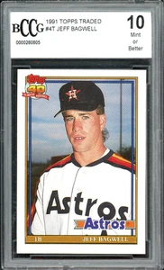 1991 Topps Traded - Jeff Bagwell #4T (RC) BCCG 10 - Foto 1 di 2