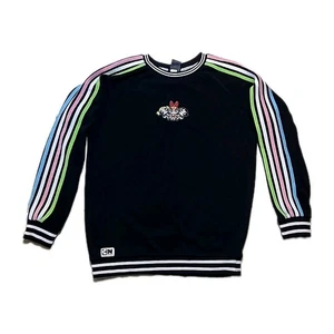 Vintage Y2K Powerpuff Girls Cartoon Network Black Fleece Sweatshirt Small C3-5 - Picture 1 of 11