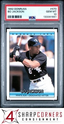 1992 DONRUSS #470 BO JACKSON БЕЛЫЙ SOX PSA 10 - Изображение 1 из 3