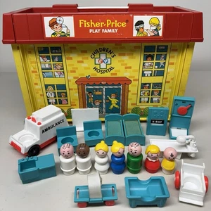 Fisher Price Juguete Vintage Little People Play Family Hospital Set Lote COMPLETO - Imagen 1 de 21