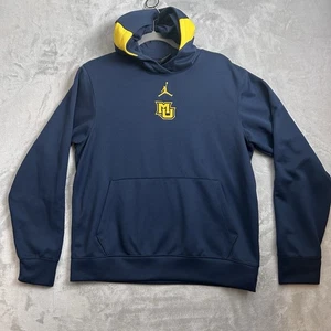 Marquette Golden Eagles Sweatshirt Men Small Blue Jordan Nike Center Logo Hoodie - Picture 1 of 11