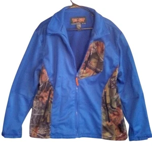 Trail Crest Jacke Herren XLarge blau Camouflage Outdoor durchgehender Reißverschluss Taschen - Bild 1 von 9