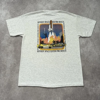 Vintage NASA Kennedy Space Center Shirt Mens M Fire Rescue Shuttle Tee - Image 1 of 4