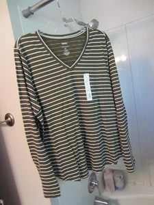 Neu mit Etikett Damen Langarm Everyday Tee Sonoma Gr. XL lang gestreift - Bild 1 von 11