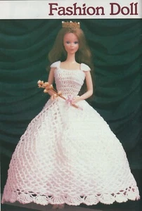 FASHION DOLL CROCHETED DRESS GOWN Annie's Crochet Newsletter 25 fits Barbie - Picture 1 of 3