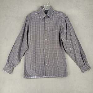 Ermenegildo Zegna Mens Shirt Size S Multicolor Button Up Check Cotton - Foto 1 di 9