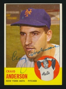 1963 Topps #59 CRAIG ANDERSON (New York Mets) *AUTOGRAPHED* - Picture 1 of 2