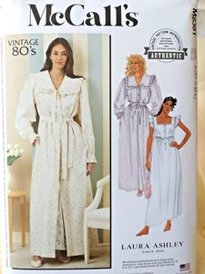 Camicia da notte McCall's 8381 Misses vintage ristampa anni 80 pigiama accappatoio Laura Ashley XS-L - Foto 1 di 8