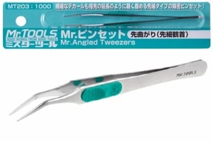 Mr.Hobby MT203 Mr.Angled Tweezers Plastic Model Hobby Craft G-Tools Gunze - Picture 1 of 1