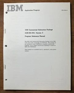 Vintage 1968 IBM Application Program 1130 Commercial Subroutine Reference Manual - Afbeelding 1 van 4