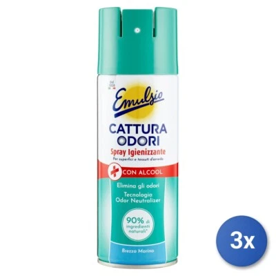 3x Emulsio Spray 350 Ml. Cattura Odori Igienizzante