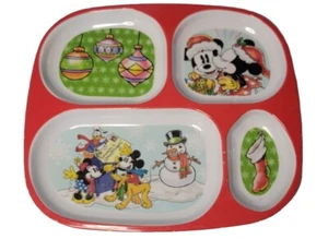 Disney Mickey Minnie Mouse Christmas Lunch Tray Kids Divided Plate - JCPenny - Picture 1 of 8