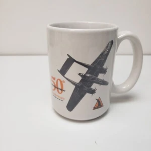P-61 Black Widow Airplane 50th Anniversary Coffee Mug VINTAGE!!! - Picture 1 of 6