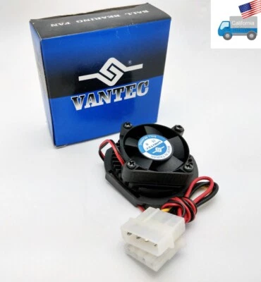 NEW Vantec Intel Pentium 1st Gen.4pin 40mm Ball Bearing PC CPU Clip-On Lock Fan  - Image 1 of 4