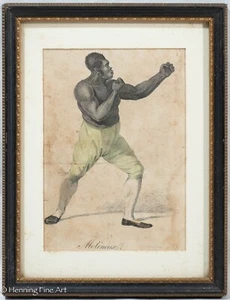 Antique Tom Molineaux Engraving 1812 Rare Boxing Portrait of American Fighter - Picture 1 of 6