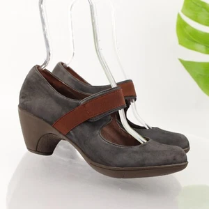 Miz Mooz Womens Mizzy Mary Jane Pump Size 9 Gray Suede Retro Mid Heel Slip On - Picture 1 of 15