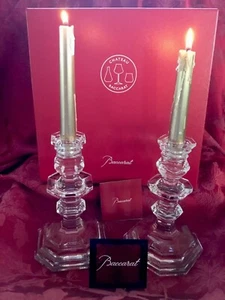 MIB FLAWLESS Exquisite BACCARAT Crystal 2 REGENCE 7.5” CANDLESTICK CANDLE HOLDER - Picture 1 of 12