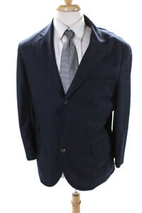 Brunello Cucinelli Mens Unlined Two Button Blazer Jacket Navy Cashmere Size IT54