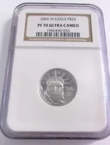 2006 W $25 American Platinum Eagle Proof NGC PF70 - Foto 1 di 3