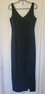 Black Rhinestone Gown Andrea Polizzi for Rex Lester EveningDress Size 10 Formal - Picture 1 of 11