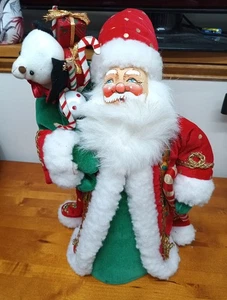 Vintage Santa Weihnachtsbaum Topper mit Tasche Spielzeug 14 Zoll - Bild 1 von 8