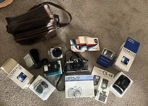 Yashica FX-7 Camera W/ 55mm DSB Lens With Lot Of Accessories Read Disc - Picture 1 of 11