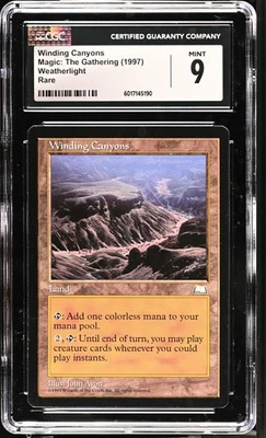 WINDING CANYONS Weatherlight Rare Reserved List CGC 9 MTG [Nostalgium] - Image 1 of 2