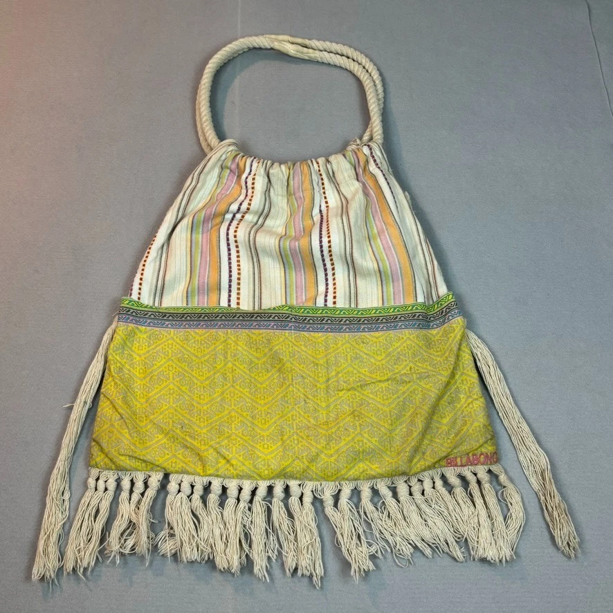 Bolso de Mano Billa Bong Y2K Boho Campesino Hippie Flecos Colorido Playa Rayas Floral Foto 1 de 4