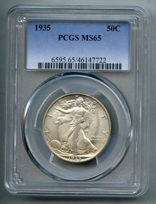 1935 Liberty Walking Silver Half Dollar PCGS MS 65 - Image 1 of 4