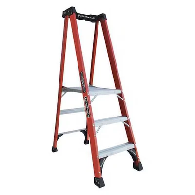 Escalera de mano Louisville Fxp1803hd 5 pies 8 pulgadas plataforma fibra de vidrio, capacidad 375 lb Foto 1 de 4