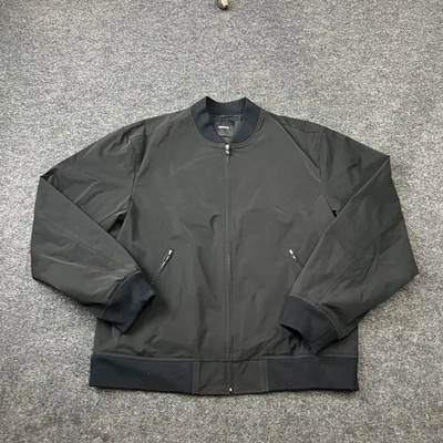 THEORY Tailored Bomber Jacket Men's Size M Foundation Twill Black - Image 1 of 4