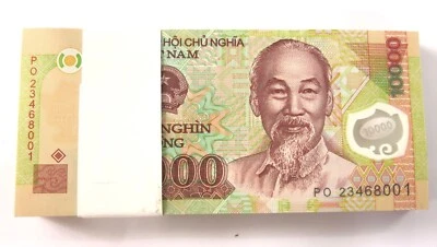 Vietnam Bundle of 100 notes x 10,000 Dong, UNC notes Consecutive number. - Image 1 of 4