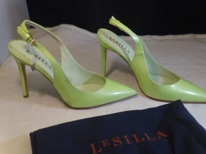 Le Silla Green SLING PUMPS Size 38 US SIZE 8 NEW DUST COVER - Picture 1 of 8