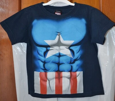 Camiseta Marvel Capitán América Juvenil Estilo Cuerpo Azul Marino Oscuro XS/4/5 Foto 1 de 4