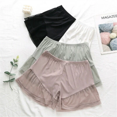 Women Lace Mesh Underwear Skirt Culotte Shorts Petticoat Underpants Splice - Image 1 of 4