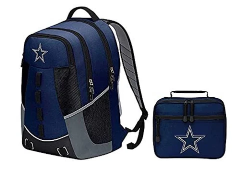 NFL "Personnel" Backpack and "Cooltime" Lunch Bag Combo (Dallas Cowboys) Cover