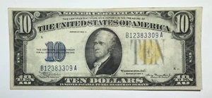 1934 A $10 NORTH AFRICA Silver Certificate WW11 Emergency Issued - Picture 1 of 2