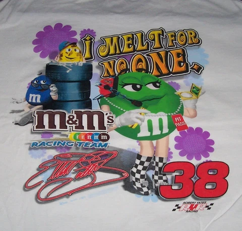 Vintage Nascar Chase Authentics Elliott Sadler M&M Racing Team T-Shirt Size M Cover