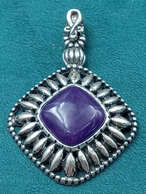 Colgante Carolyn POLLACK de plata de ley y amatista con paca con bisagras: 2" x 1,25" Foto 1 de 4