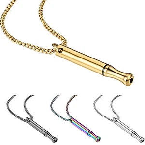 Stainless Steel Breathlace Quit Smoking Anxiety Stress Relief Breathing Necklace - Picture 1 of 15