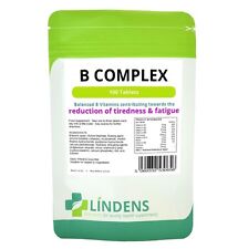 Lindens Vitamin B Complex 100 Tablets B1 B2 B3 B5 B6 B9 B12 Folic Acid Biotin