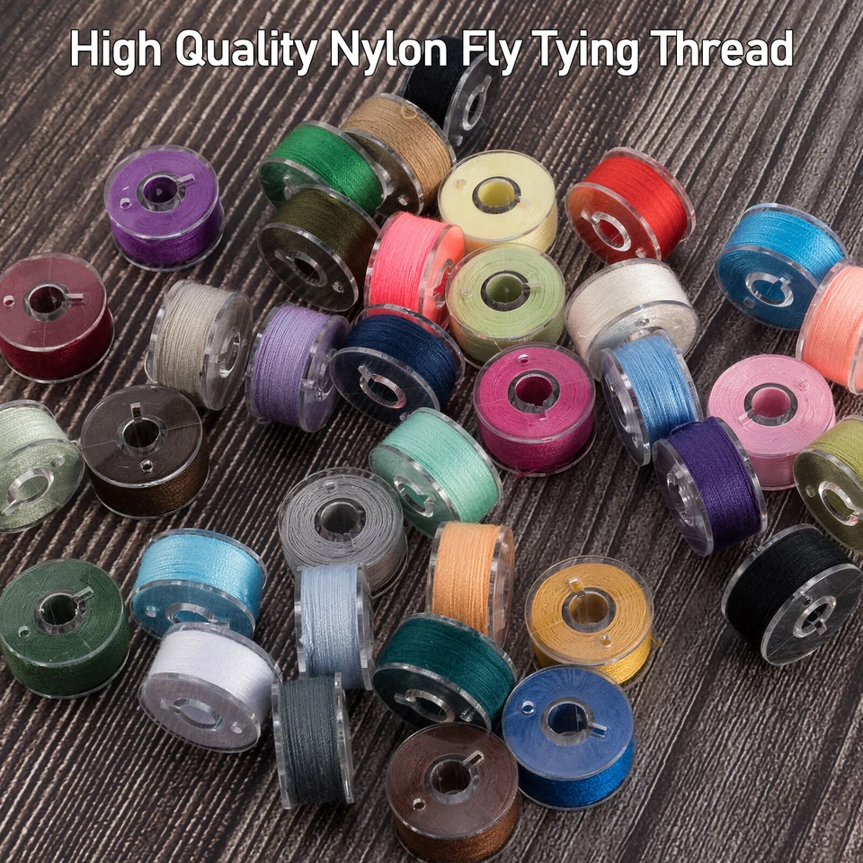Fly Tying Thread 200D Nylon Wire Materials Kits 36 Colors Flies Lure Crappie Jig Foto 1 de 4