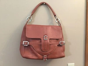 GUIA’S Hecho en Italia Bolso de Mano/Cartera de Cuero Naranja Quemado Ligeramente Transportado - Imagen 1 de 8