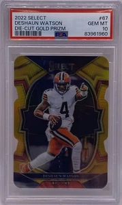 2022 Select Deshaun Watson #67 Gold Prizm Concourse Die-Cut #10/10 PSA 10 SSP SP - Picture 1 of 3