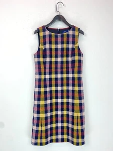 Boden British Tweed Sleeveless Wool Check Pinafore Dress Size 8 Regular - Picture 1 of 10