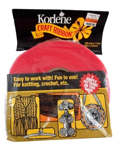 Vintage Korlene Craft Ribbon Hot Pink 100 Yards x 1 inch New in Package - Picture 1 of 4