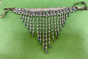 Vintage Rare hand made silver Turquoise Necklace Head Cover Pendant 96 G R5 - Picture 1 of 24